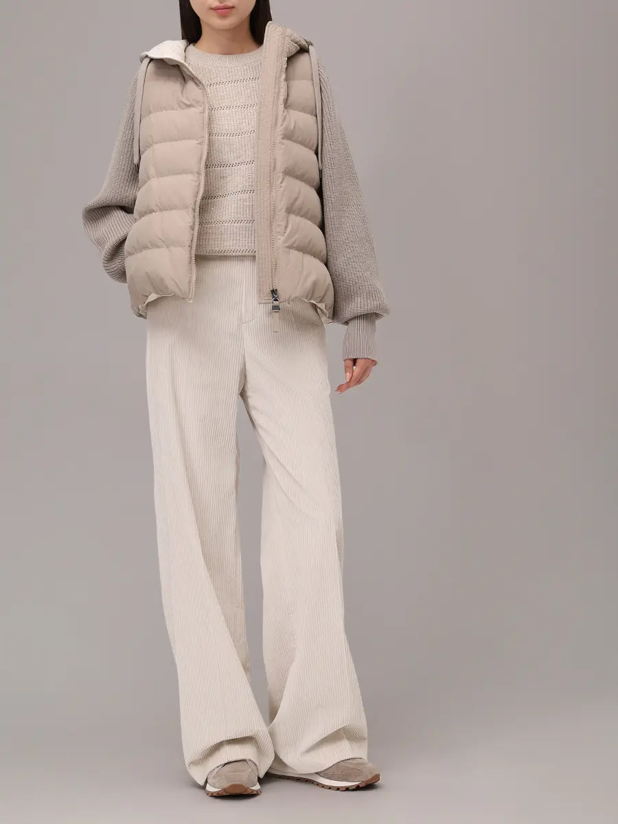 Куртка комбинированная BRUNELLO CUCINELLI MD5997699P C9123 Бежевый  Фото 2