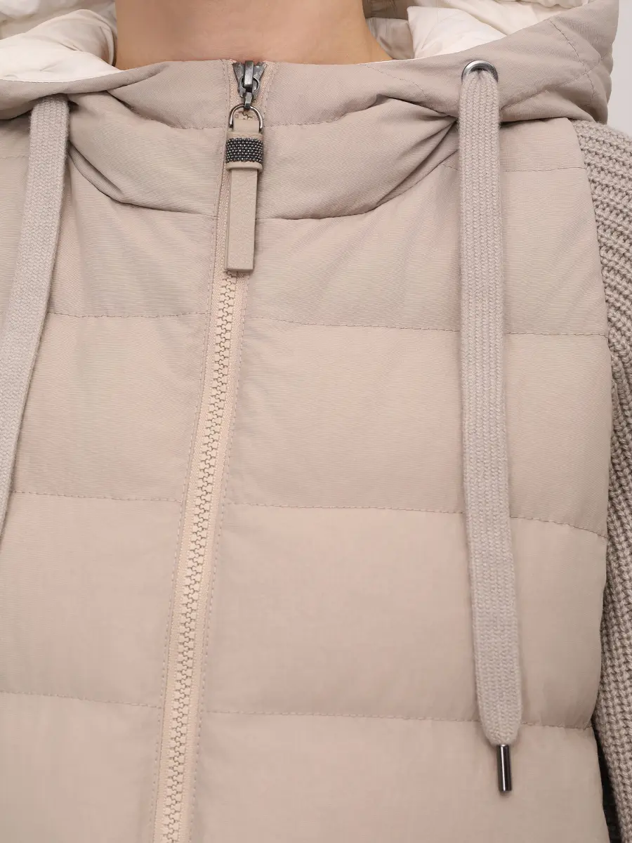 Куртка комбинированная BRUNELLO CUCINELLI MD5997699P C9123 Бежевый  Фото 5