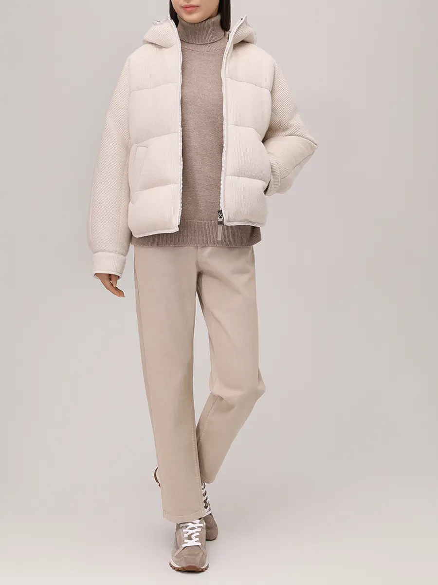 Джинсы хлопковые BRUNELLO CUCINELLI MP057P5319 C4278 Бежевый  Фото 2