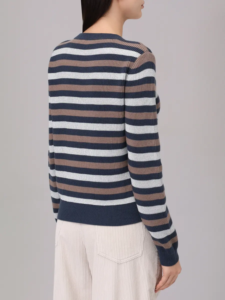 Джемпер хлопковый BRUNELLO CUCINELLI M19251500P CLR75 Синий  Фото 3