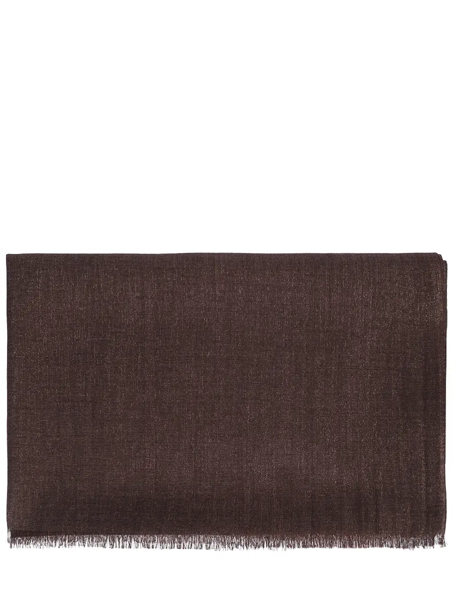 Шарф из кашемира и шелка BRUNELLO CUCINELLI MSCDAR097P C4211 Коричневый 
