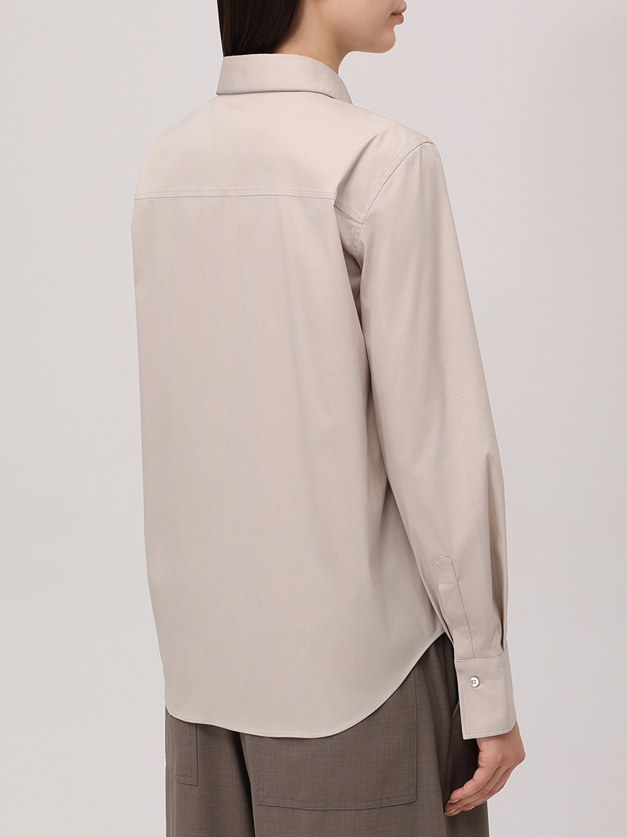 Рубашка хлопковая BRUNELLO CUCINELLI MP091MA606 C7498 Бежевый  Фото 3