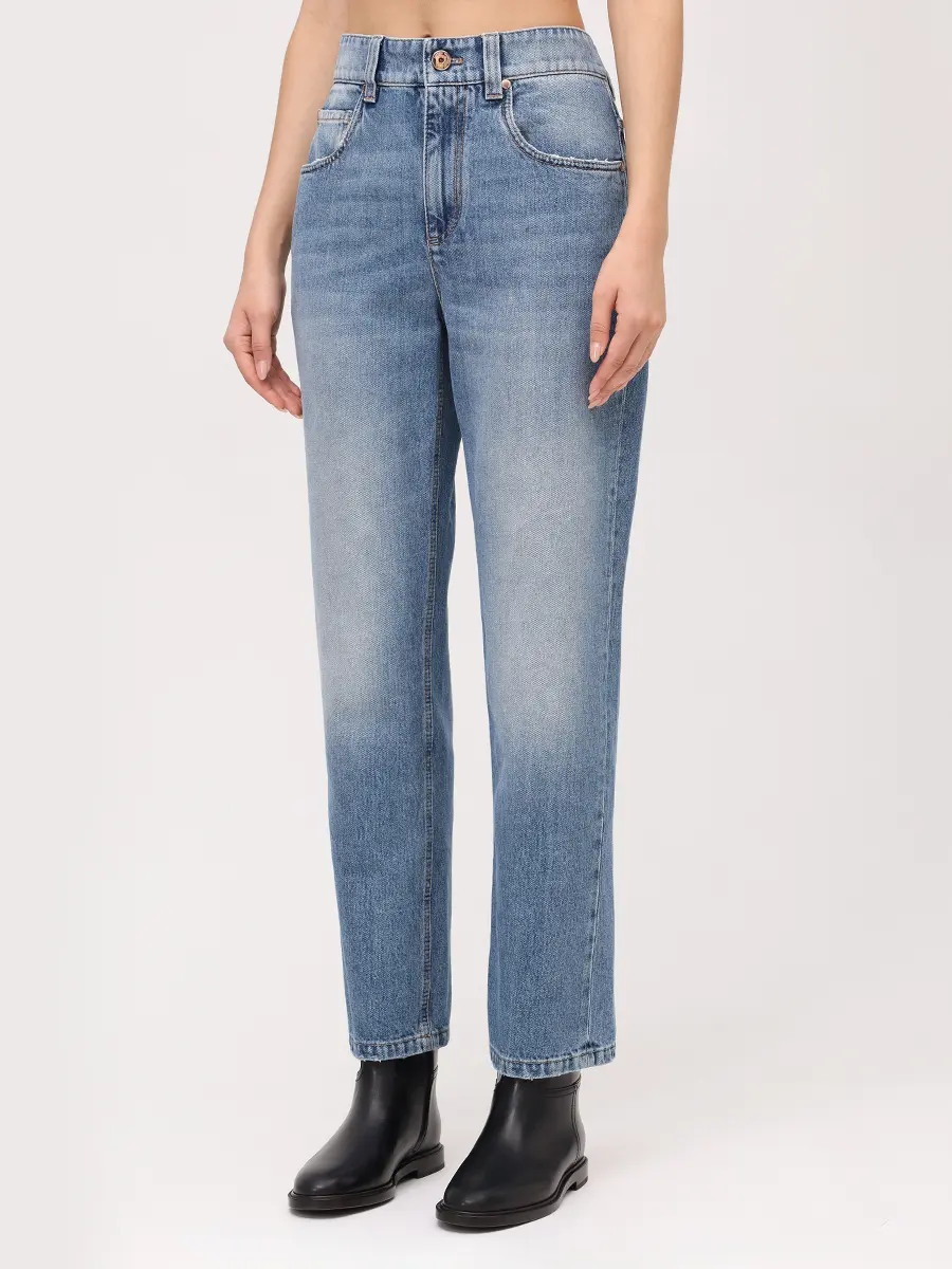 Джинсы хлопковые BRUNELLO CUCINELLI MP095P5758 C9012 Синий  Фото 4