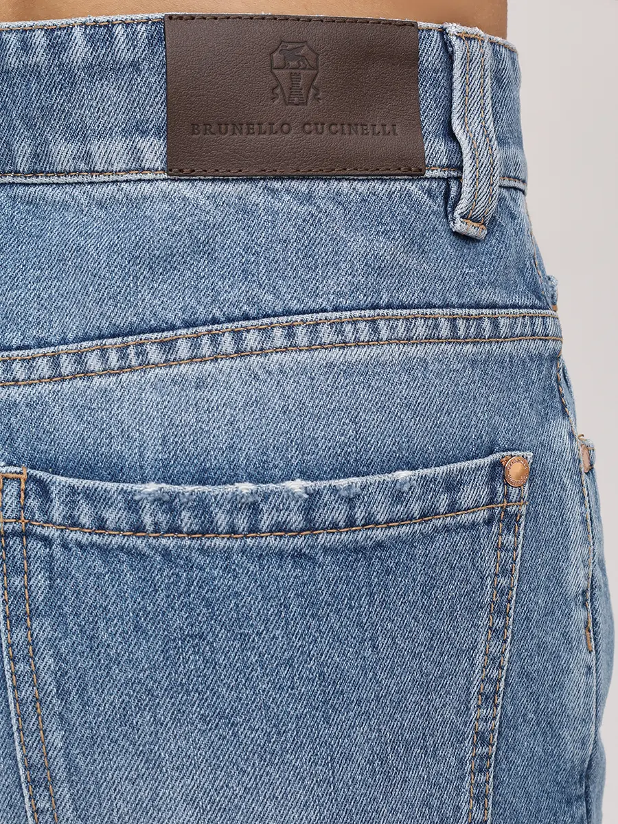 Джинсы хлопковые BRUNELLO CUCINELLI MP095P5758 C9012 Синий  Фото 6