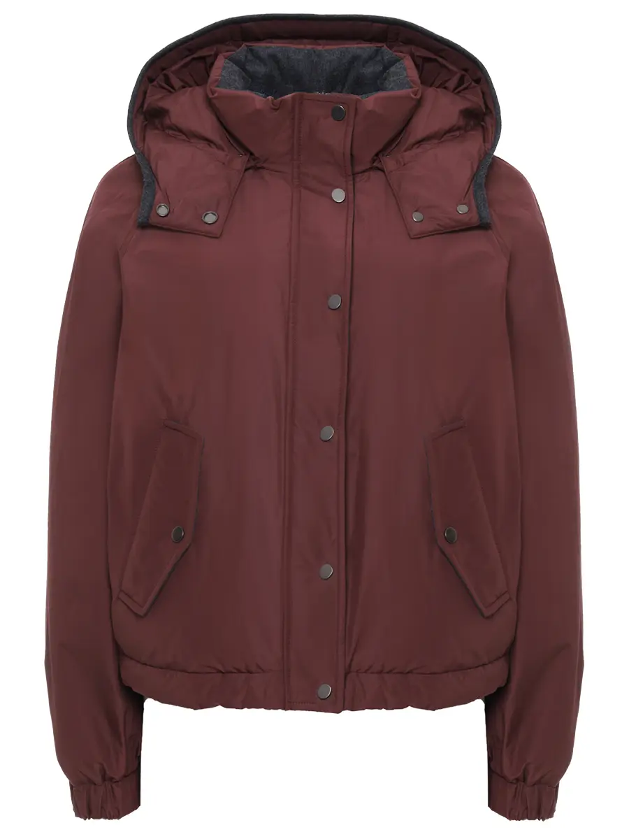 Пуховик однотонный BRUNELLO CUCINELLI MG5017835P C9156 Бордовый 