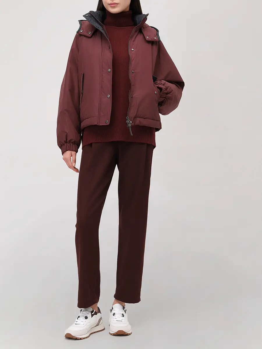 Пуховик однотонный BRUNELLO CUCINELLI MG5017835P C9156 Бордовый  Фото 2