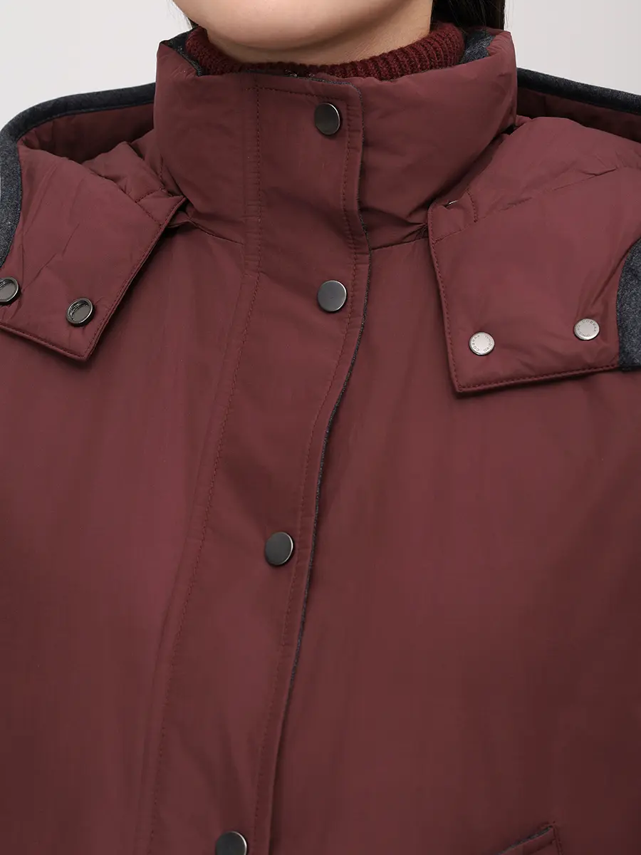 Пуховик однотонный BRUNELLO CUCINELLI MG5017835P C9156 Бордовый  Фото 5