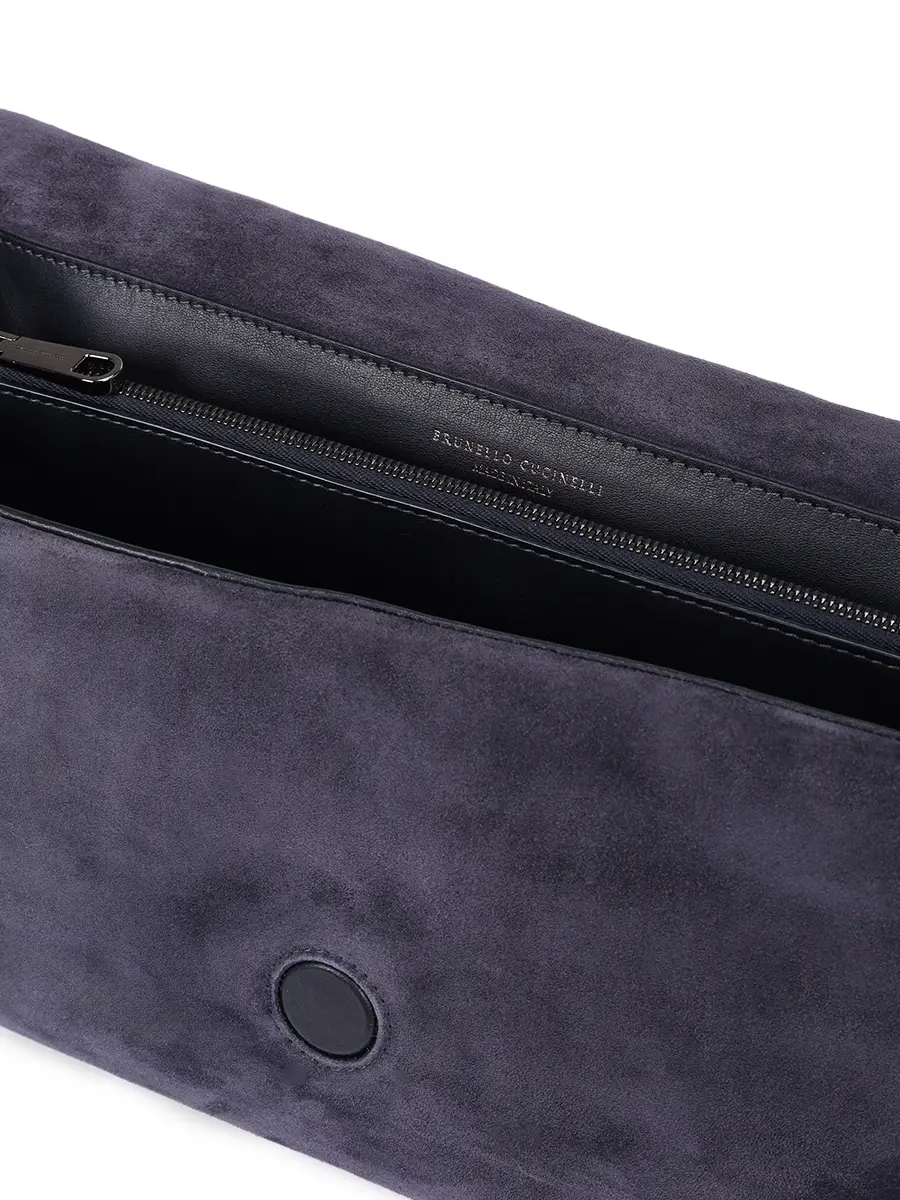 Сумка замшевая BRUNELLO CUCINELLI MBDLD2748P C8901 Темно- Синий  Фото 4