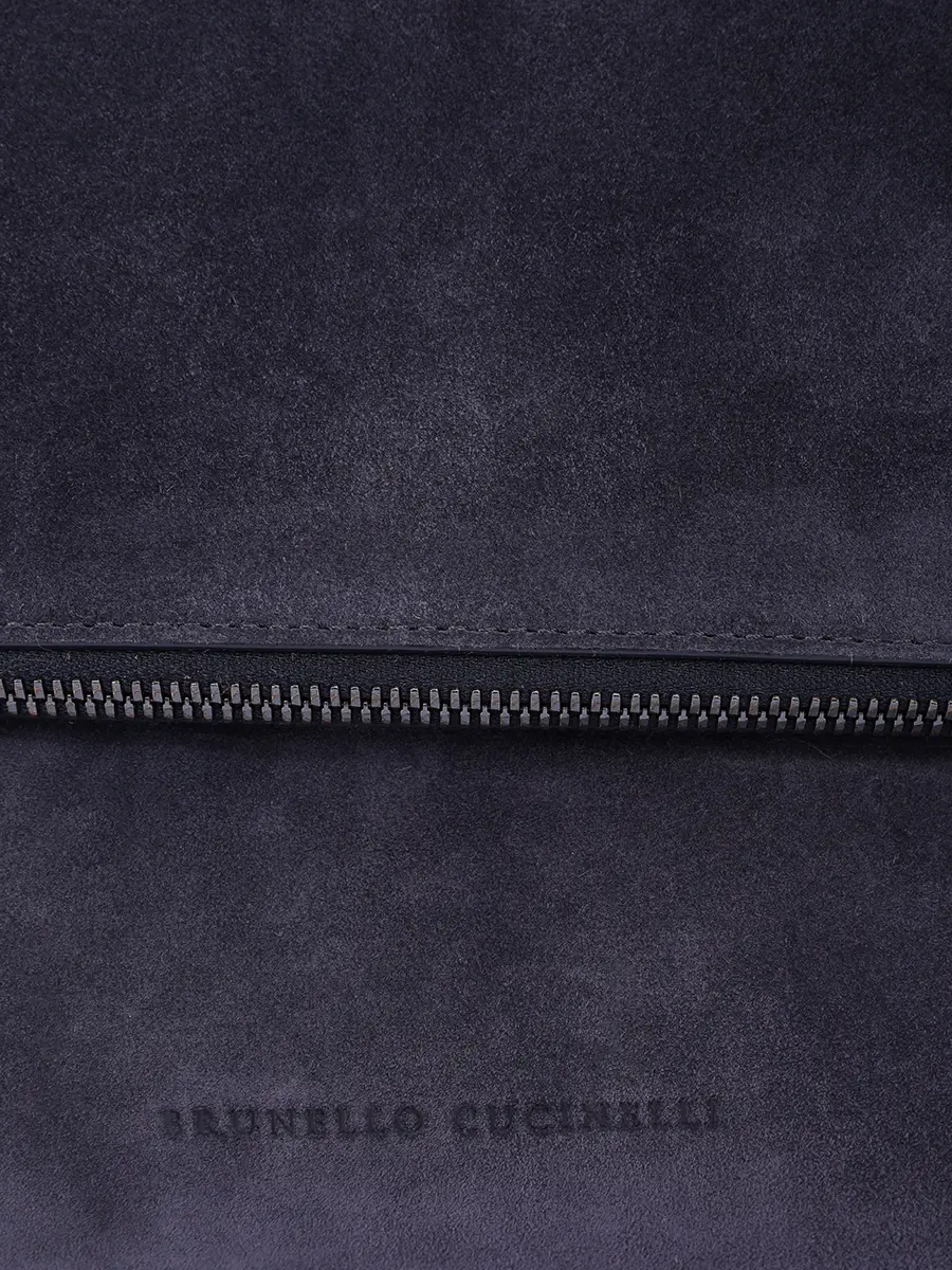 Сумка замшевая BRUNELLO CUCINELLI MBDLD2748P C8901 Темно- Синий  Фото 5
