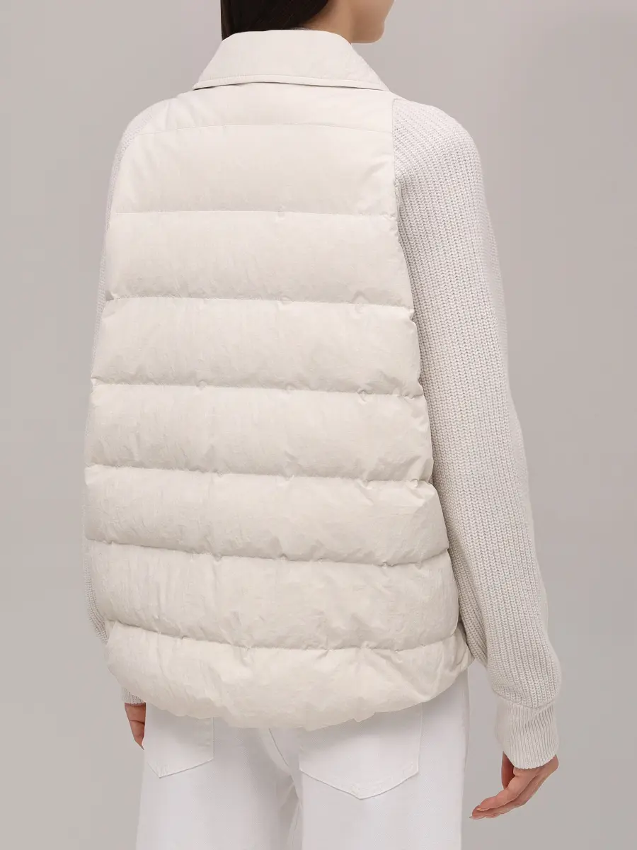 Куртка комбинированная BRUNELLO CUCINELLI MD5997695P C1709 Белый  Фото 3