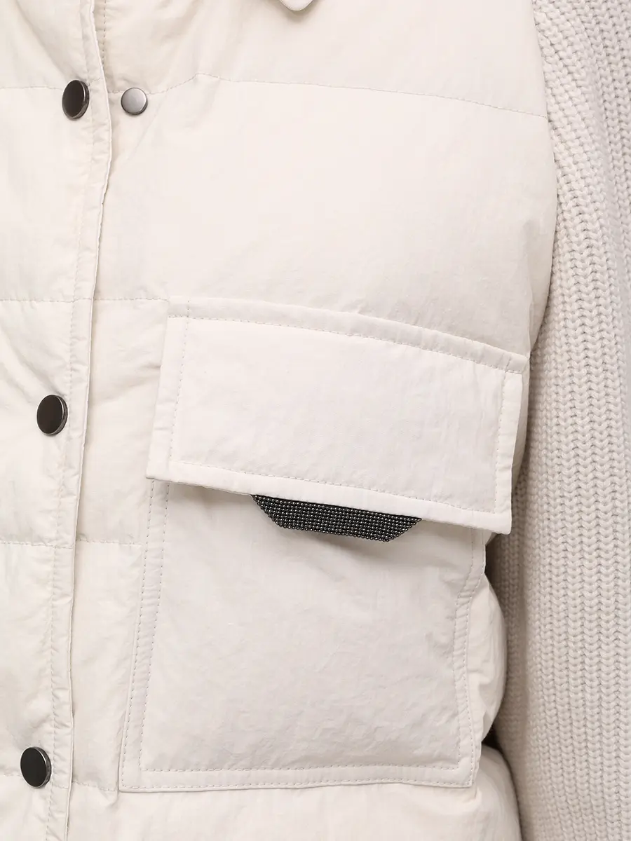 Куртка комбинированная BRUNELLO CUCINELLI MD5997695P C1709 Белый  Фото 5