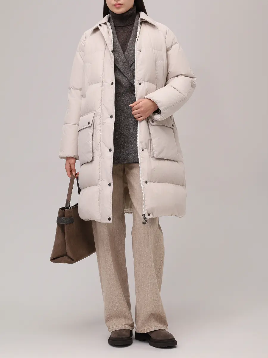 Пуховик стеганый BRUNELLO CUCINELLI MG5019946 C7958 Серый  Фото 2