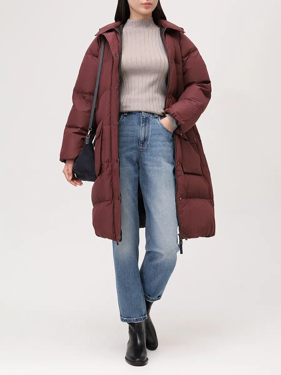 Пуховик стеганый BRUNELLO CUCINELLI MG5019946 CFS36 Бордовый  Фото 2