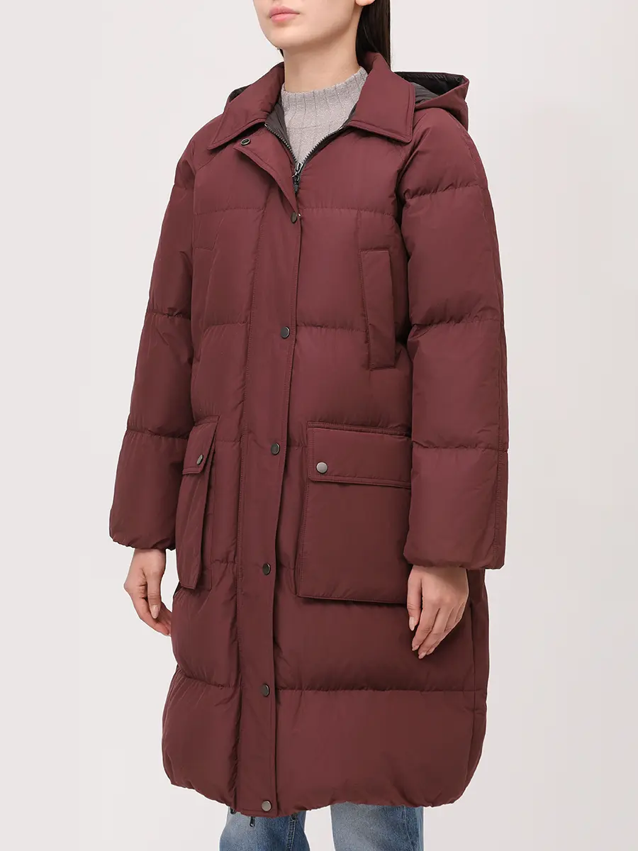 Пуховик стеганый BRUNELLO CUCINELLI MG5019946 CFS36 Бордовый  Фото 4