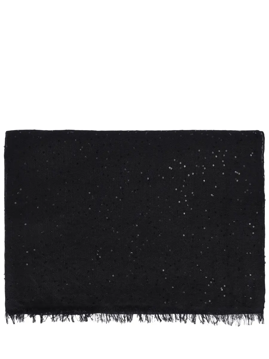 Шарф из кашемира и шелка BRUNELLO CUCINELLI MSCDVSW03 C101 Черный 