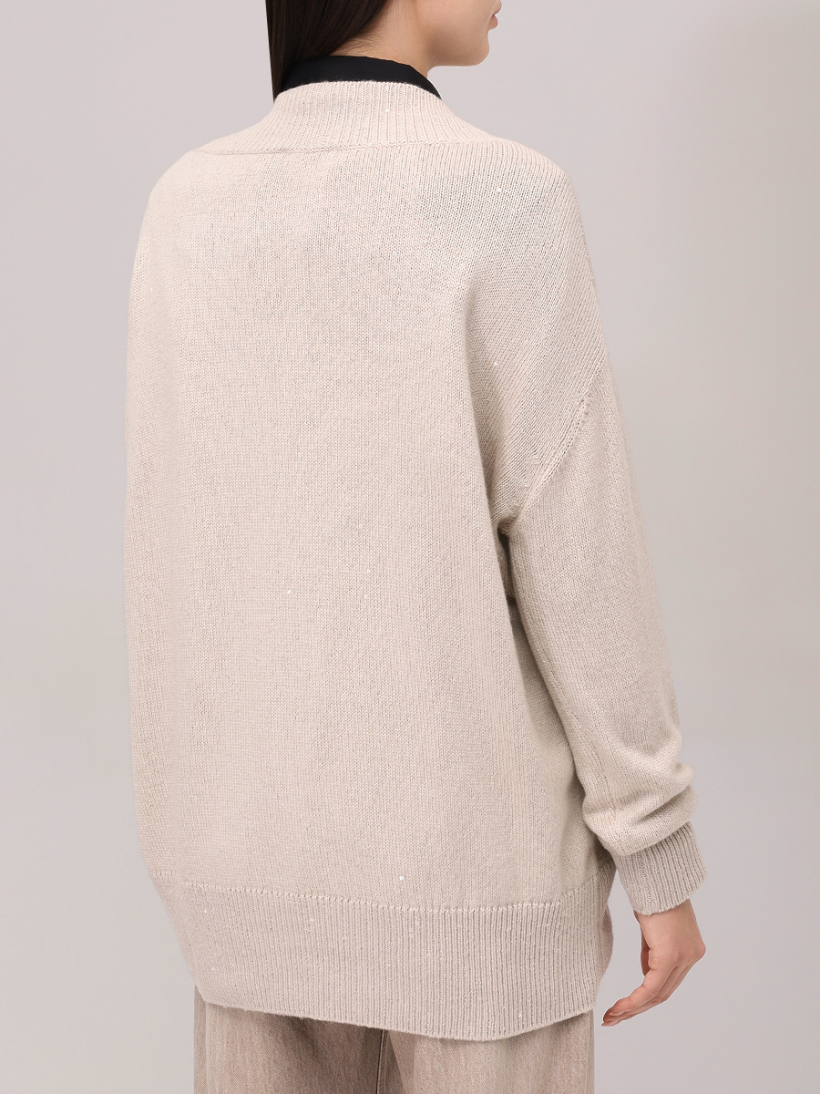 Пуловер кашемировый BRUNELLO CUCINELLI M73539922 CN058 Бежевый  Фото 3