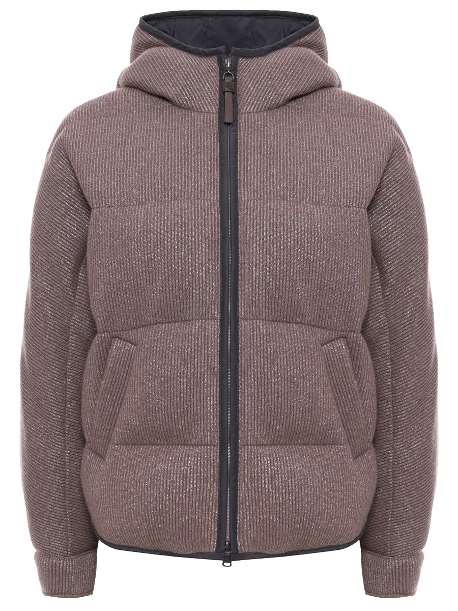 Пуховик кашемировый BRUNELLO CUCINELLI M01ET7728 CEH01 Коричневый 
