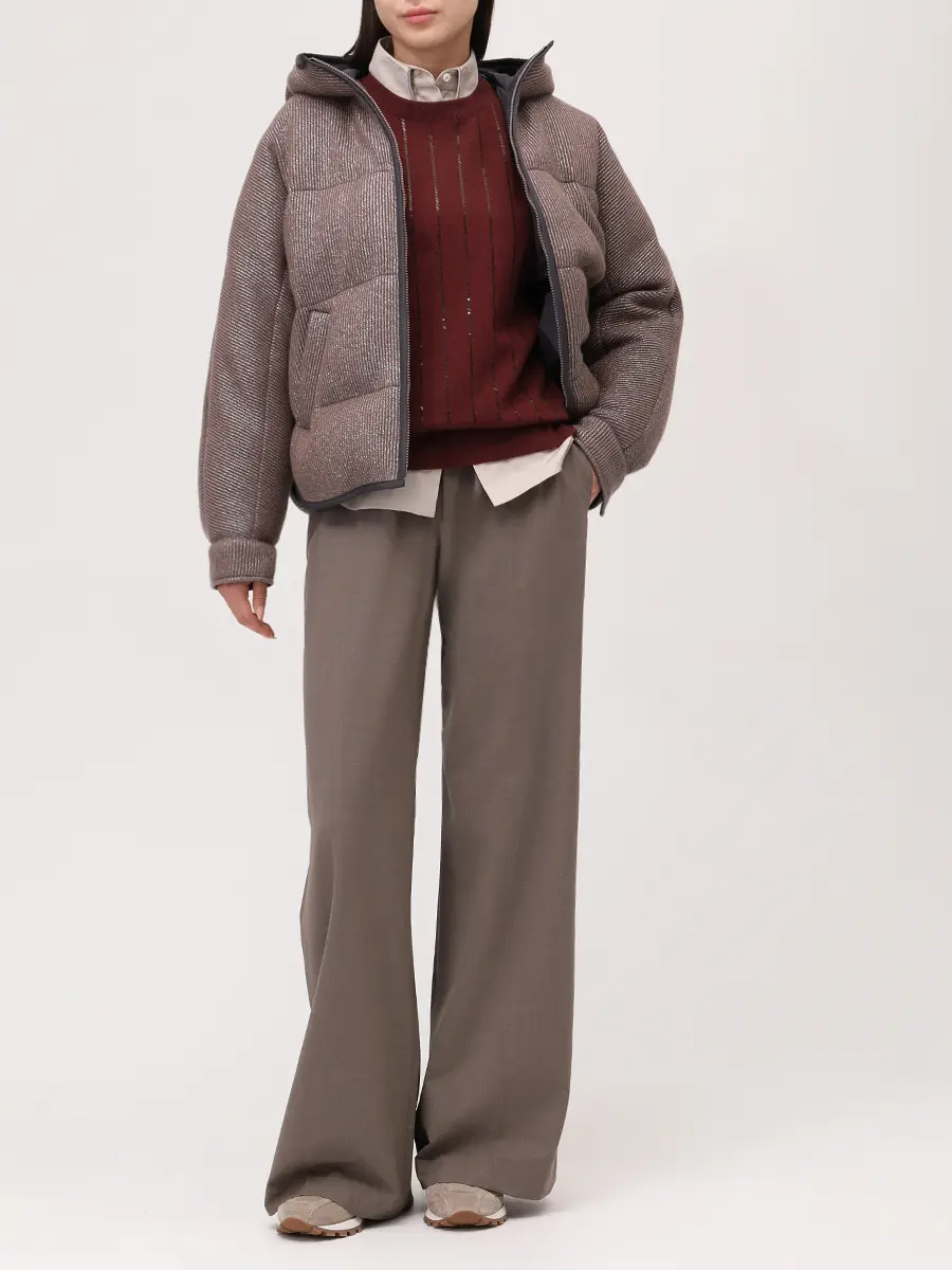 Пуховик кашемировый BRUNELLO CUCINELLI M01ET7728 CEH01 Коричневый  Фото 2