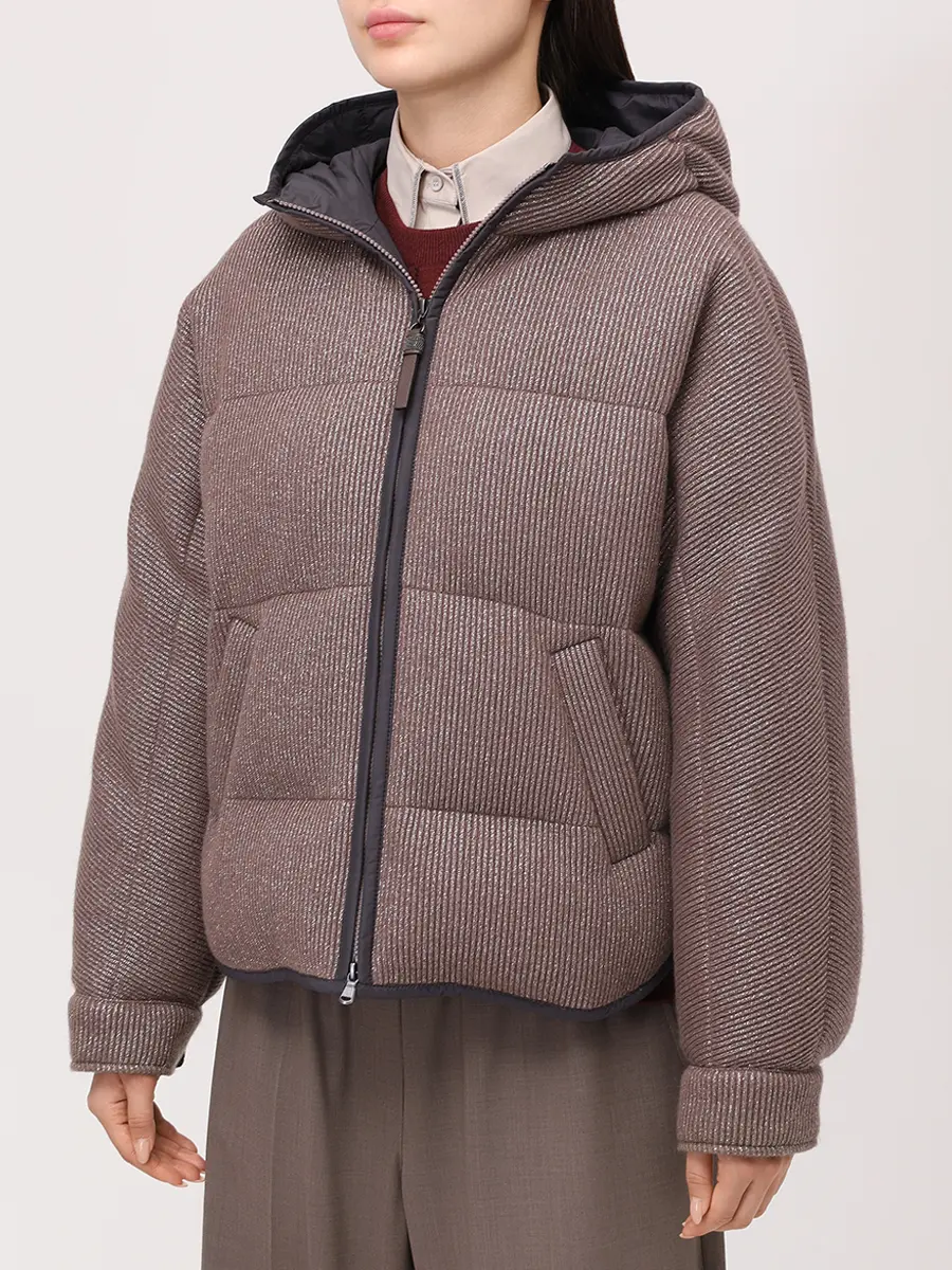 Пуховик кашемировый BRUNELLO CUCINELLI M01ET7728 CEH01 Коричневый  Фото 4