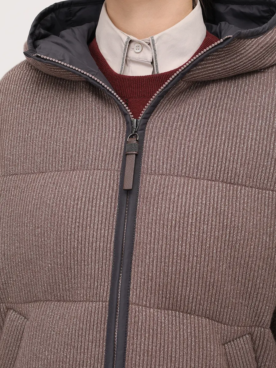 Пуховик кашемировый BRUNELLO CUCINELLI M01ET7728 CEH01 Коричневый  Фото 5