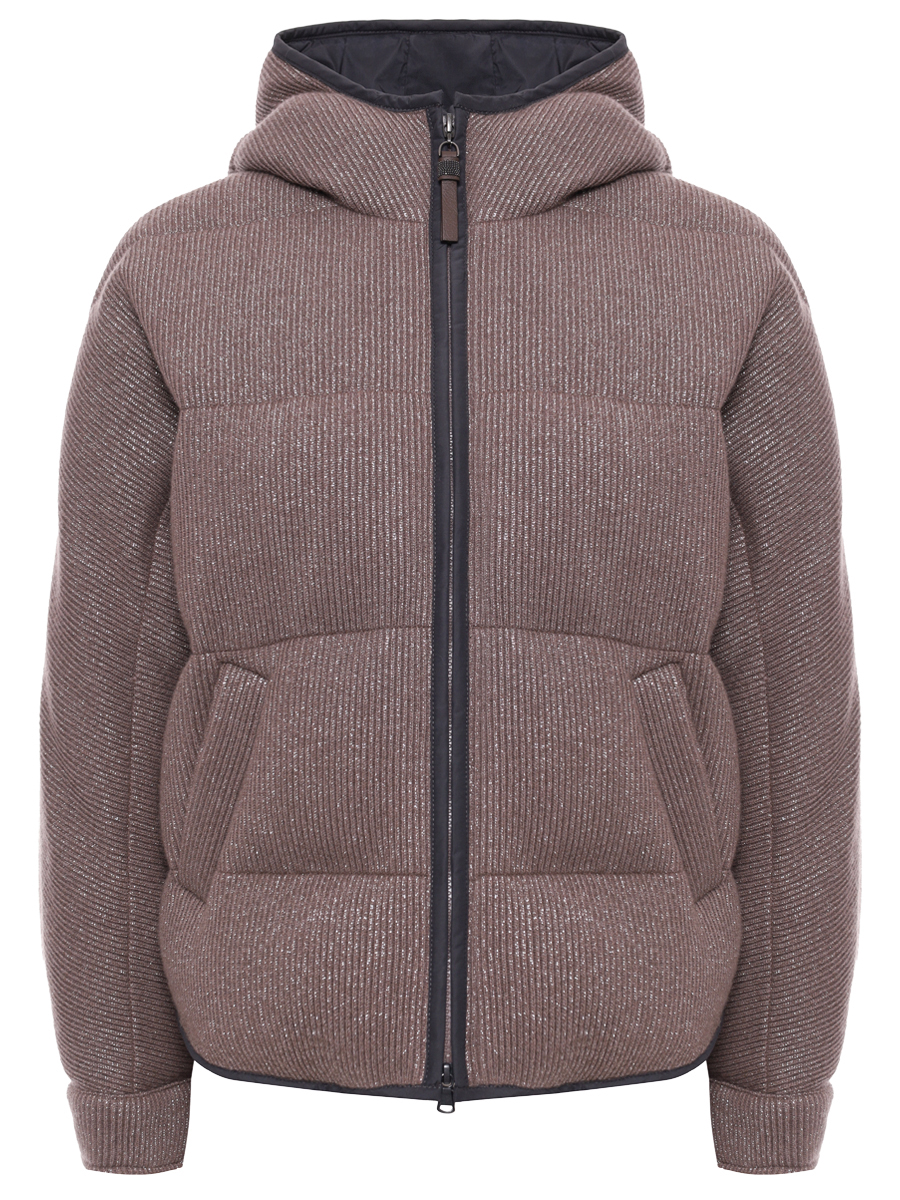 Пуховик кашемировый BRUNELLO CUCINELLI M01ET7728 CEH01 Коричневый 