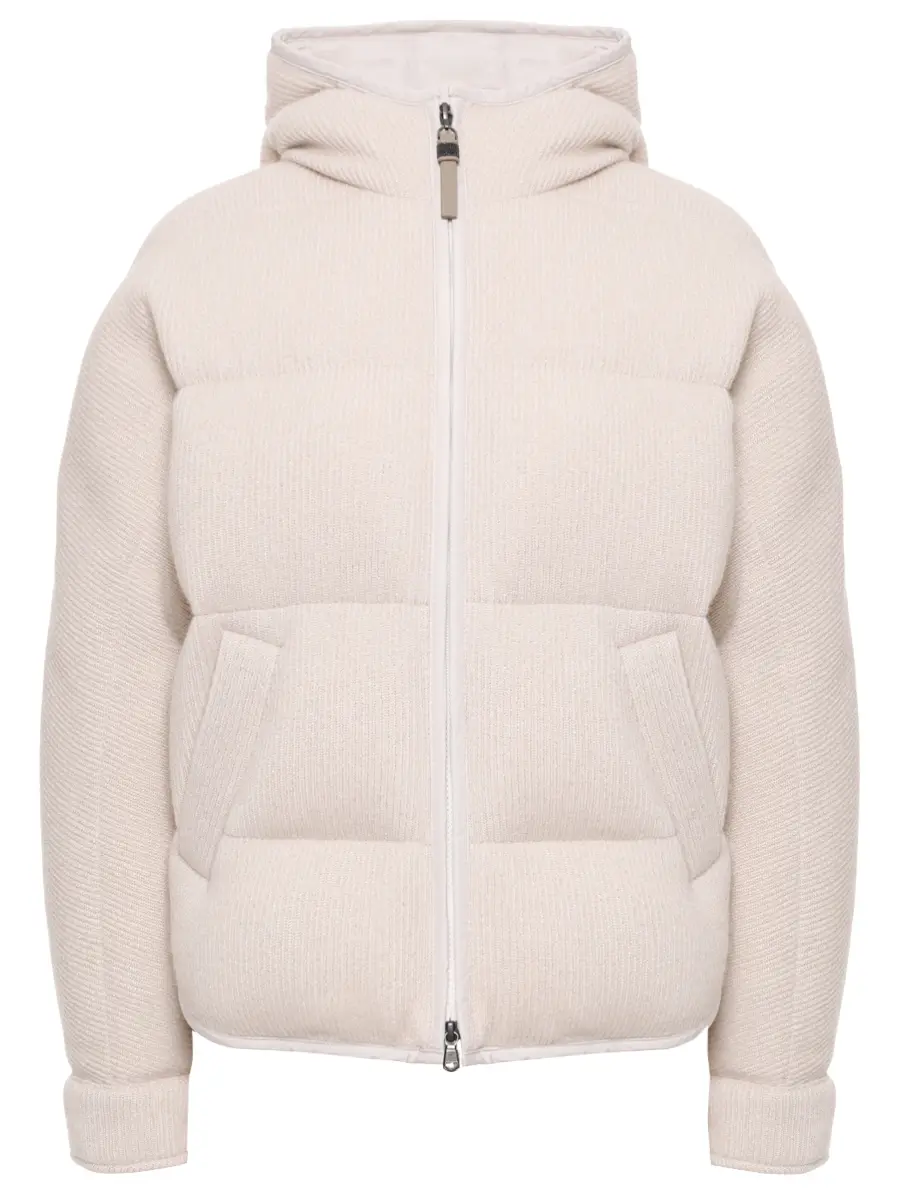 Пуховик кашемировый BRUNELLO CUCINELLI M01ET7728 CUZ37 Светло- Бежевый 