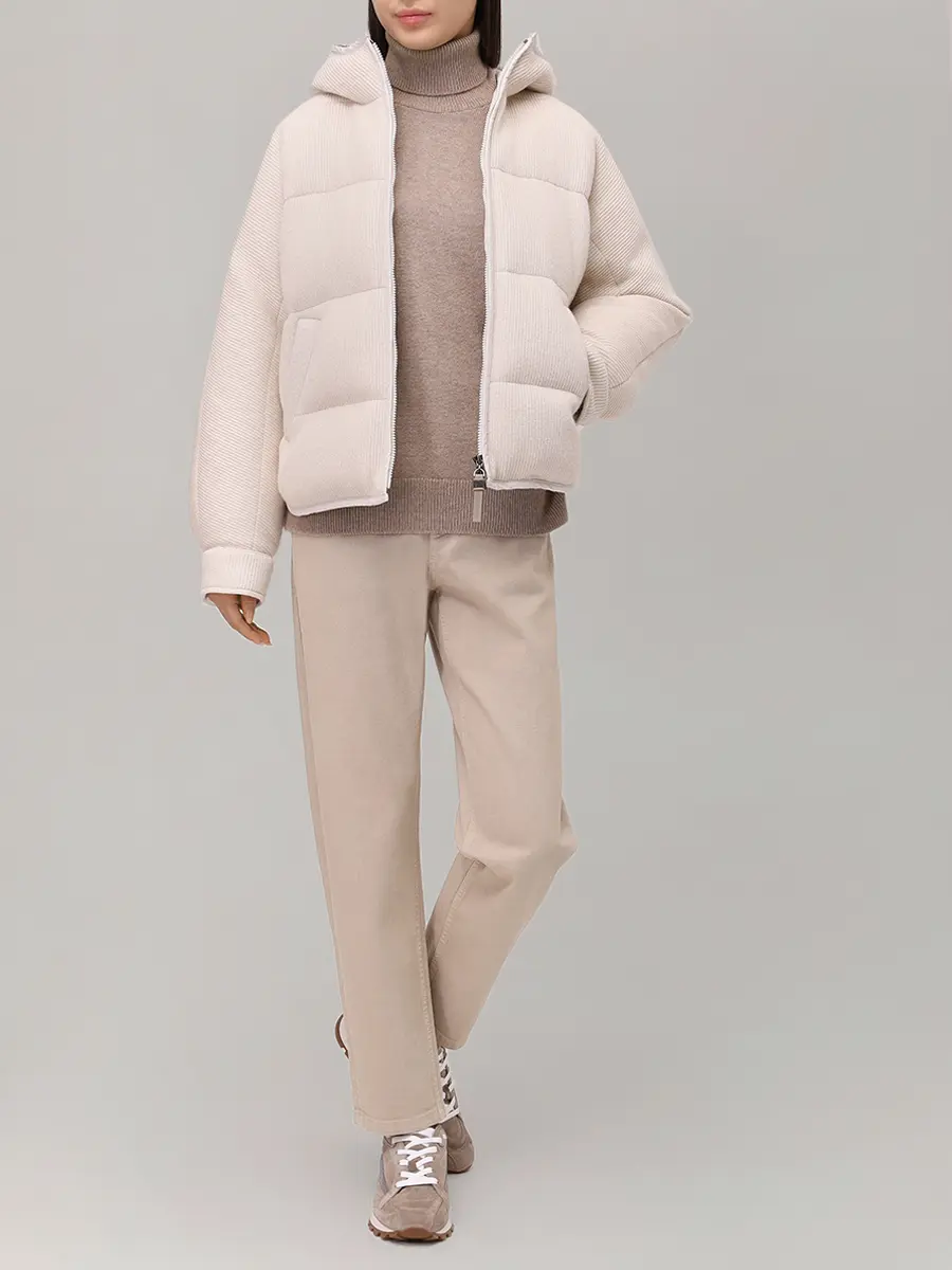 Пуховик кашемировый BRUNELLO CUCINELLI M01ET7728 CUZ37 Светло- Бежевый  Фото 2
