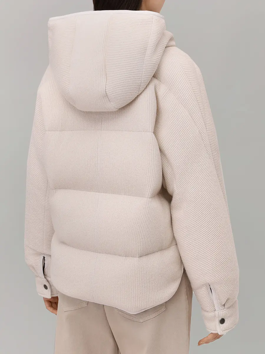 Пуховик кашемировый BRUNELLO CUCINELLI M01ET7728 CUZ37 Светло- Бежевый  Фото 3