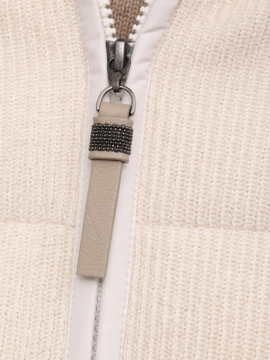 Пуховик кашемировый BRUNELLO CUCINELLI M01ET7728 CUZ37 Светло- Бежевый  Фото 6