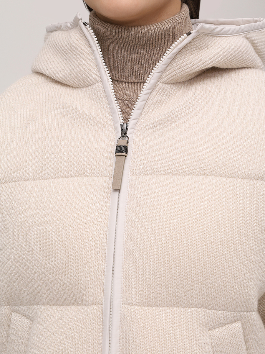 Пуховик кашемировый BRUNELLO CUCINELLI M01ET7728 CUZ37 Светло- Бежевый  Фото 5
