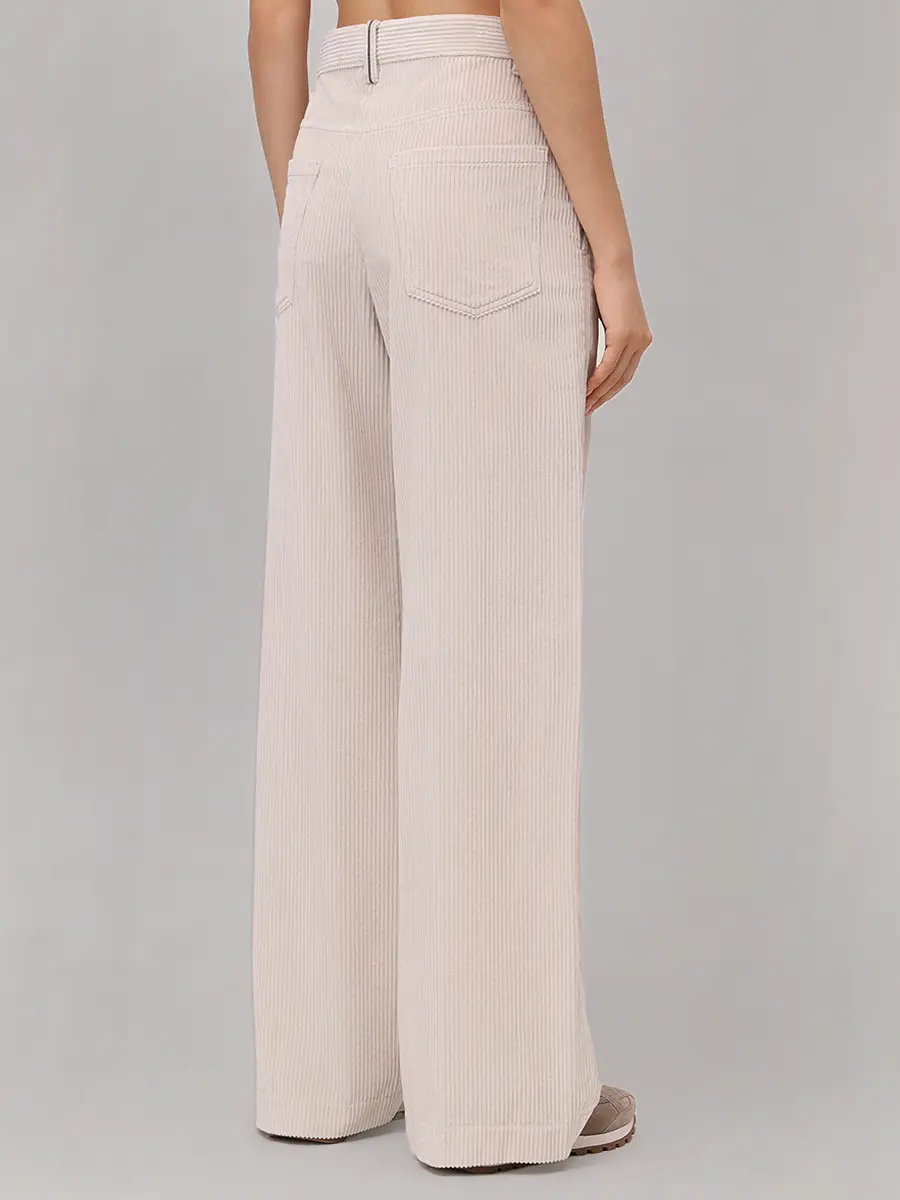 Брюки вельветовые BRUNELLO CUCINELLI MA180P8724 C2430 Кремовый  Фото 3