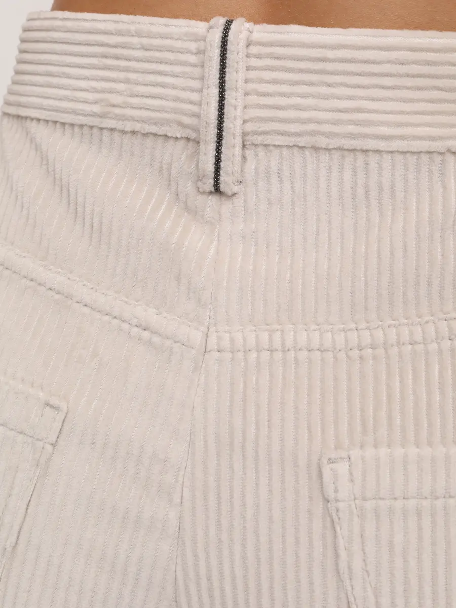 Брюки вельветовые BRUNELLO CUCINELLI MA180P8724 C2430 Кремовый  Фото 5