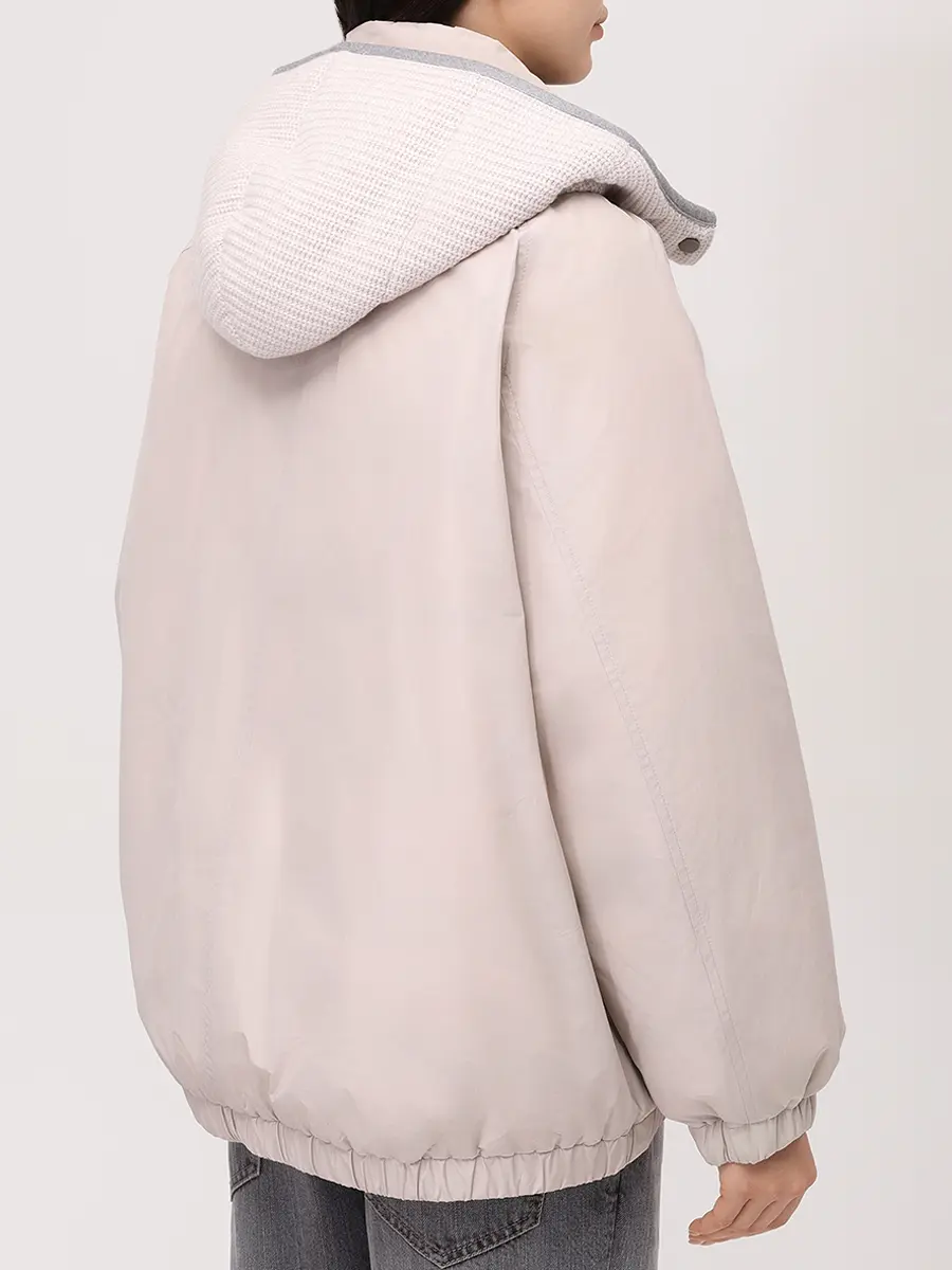 Пуховик однотонный BRUNELLO CUCINELLI MG5017852 C7958 Бежевый  Фото 3