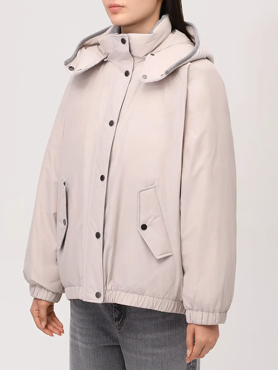 Пуховик однотонный BRUNELLO CUCINELLI MG5017852 C7958 Бежевый  Фото 4