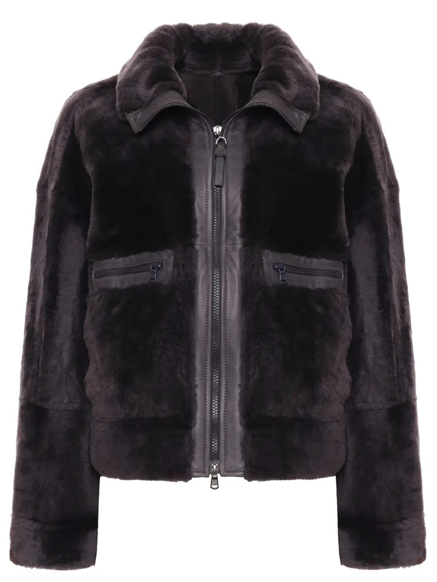 Дубленка из овчины BRUNELLO CUCINELLI MPMRA7775P C2126 Серый 