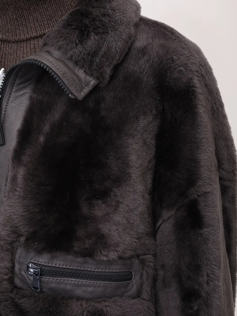 Дубленка из овчины BRUNELLO CUCINELLI MPMRA7775P C2126 Серый  Фото 5