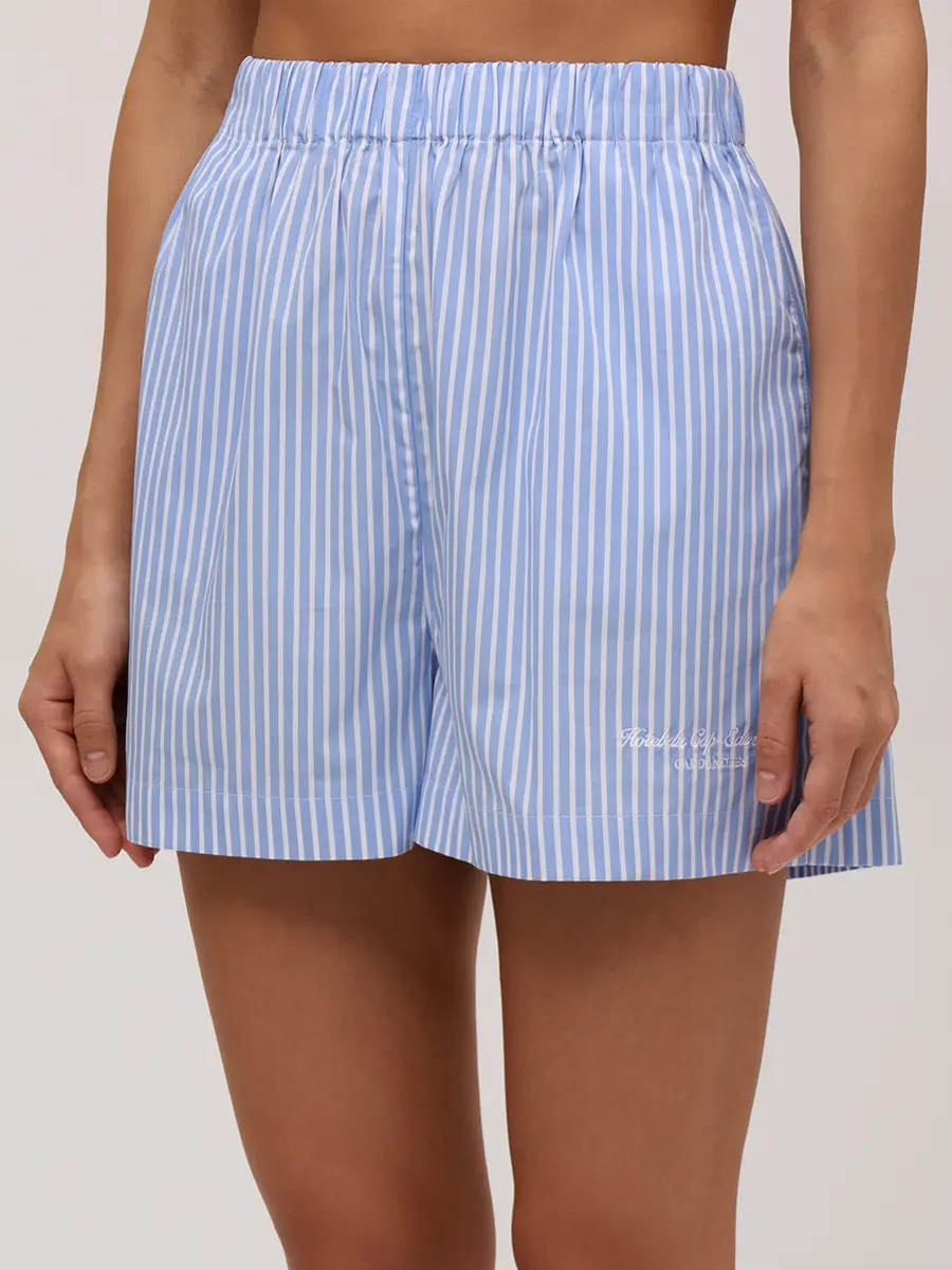 Шорты хлопковые SPORTY & RICH SH01260673ST61/3878 Голубой  Фото 4