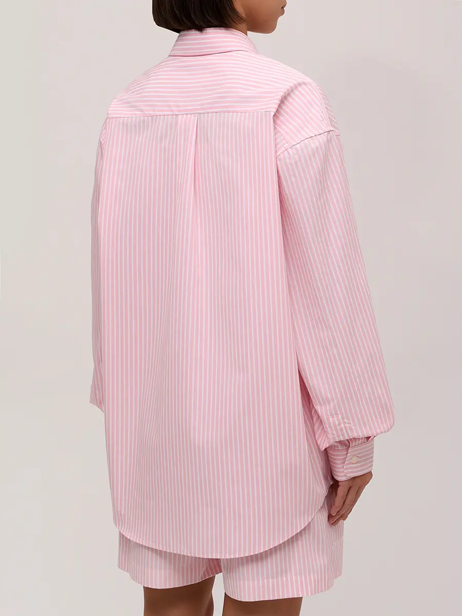 Рубашка хлопковая SPORTY & RICH SI00760673ST64/3889 Розовый  Фото 3