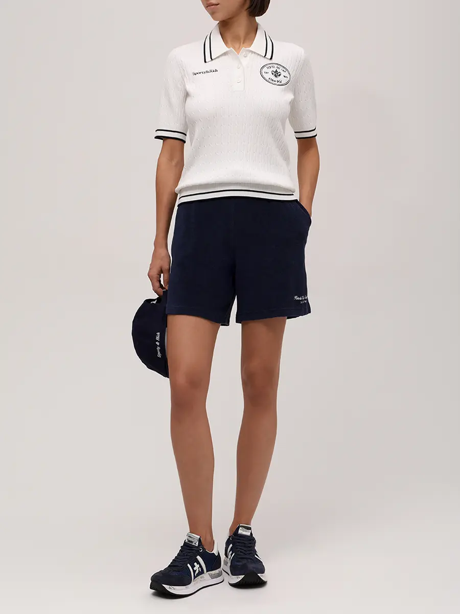 Поло из вискозы SPORTY & RICH TO06860666WH50/3922 Белый  Фото 2