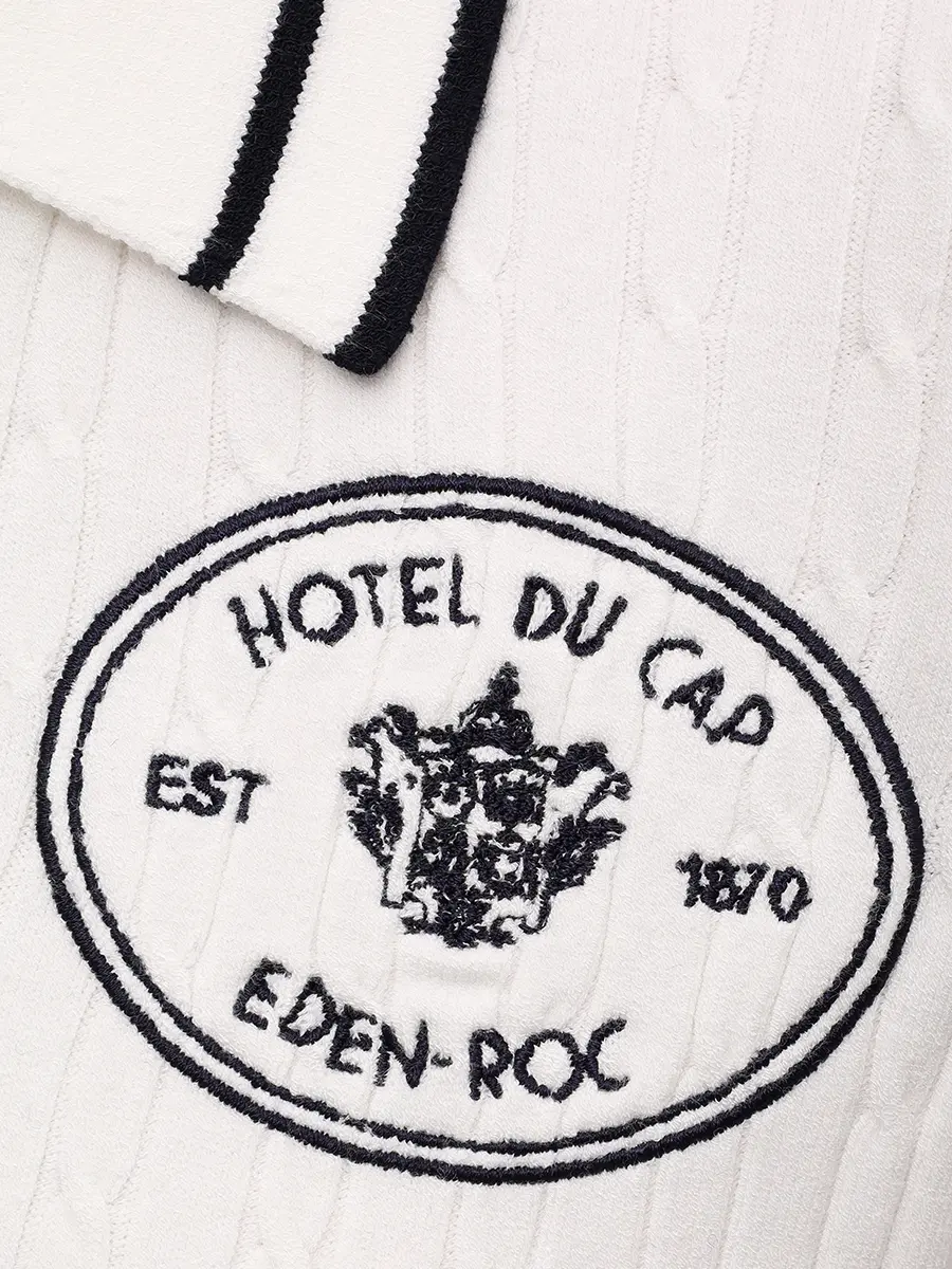 Поло из вискозы SPORTY & RICH TO06860666WH50/3922 Белый  Фото 6