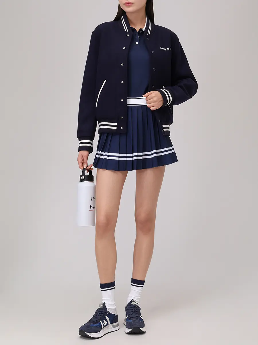 Бомбер шерстяной SPORTY & RICH OW00760666BL106/3902 Синий  Фото 2