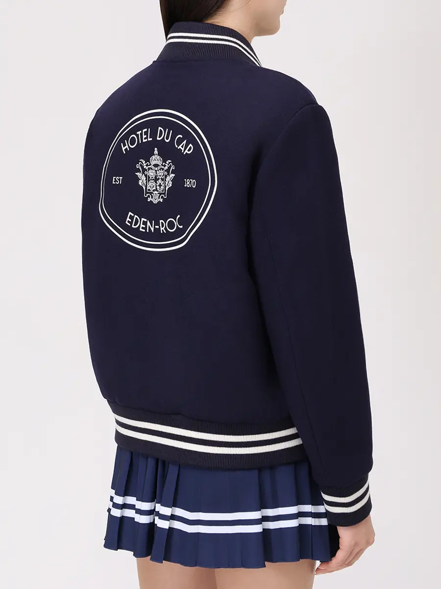 Бомбер шерстяной SPORTY & RICH OW00760666BL106/3902 Синий  Фото 3