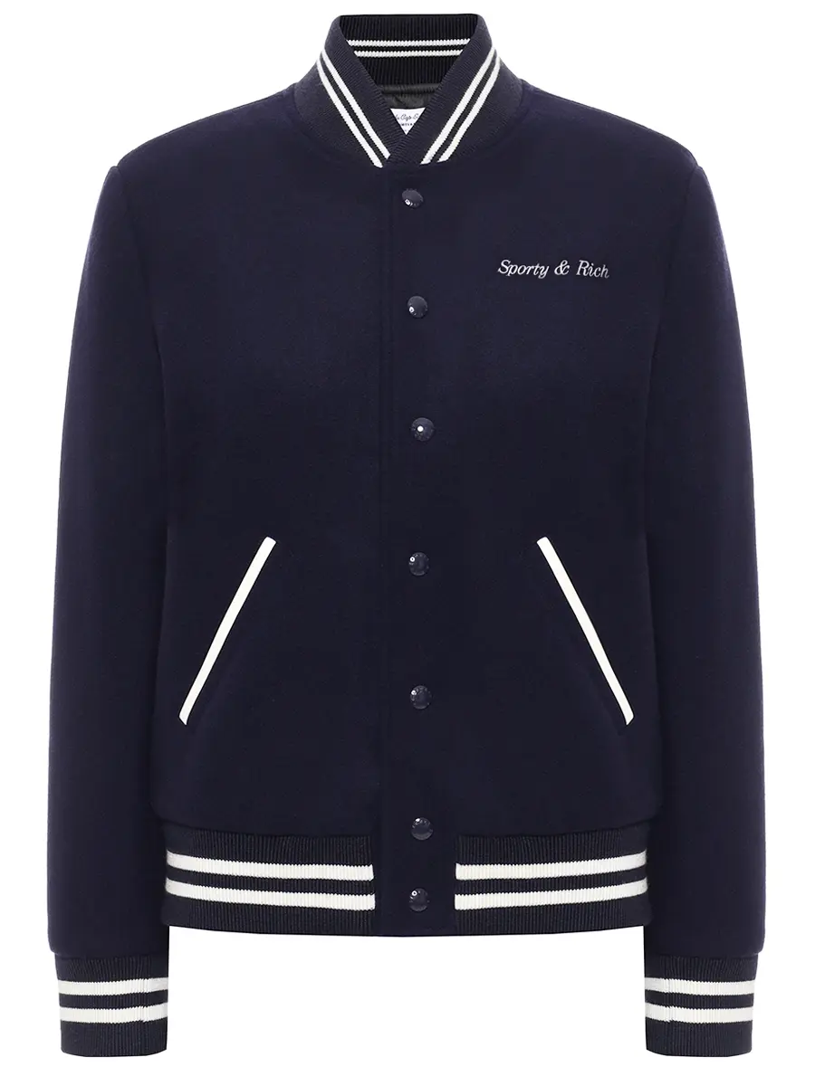 Бомбер шерстяной SPORTY & RICH OW00760666BL106/3902 Синий 