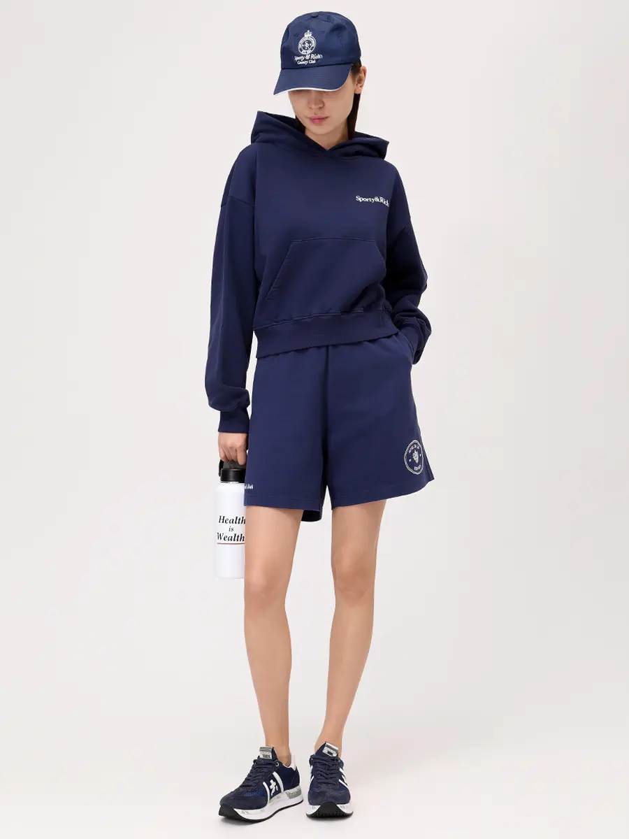 Шорты хлопковые SPORTY & RICH SH03960666BL106/3902 Синий  Фото 2