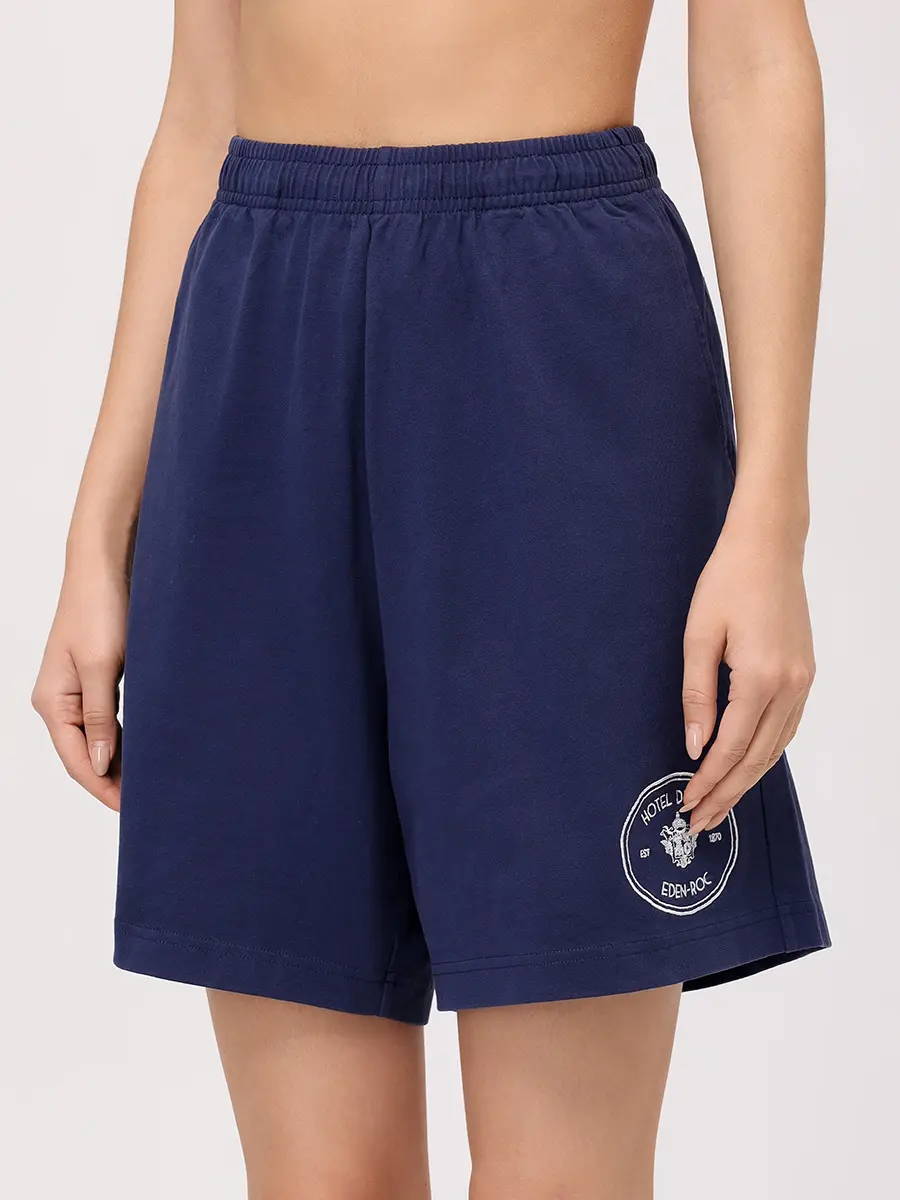 Шорты хлопковые SPORTY & RICH SH03960666BL106/3902 Синий  Фото 4