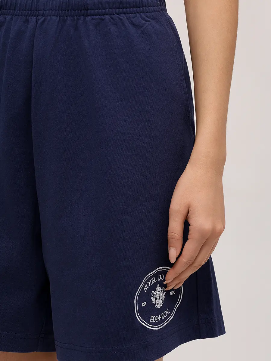 Шорты хлопковые SPORTY & RICH SH03960666BL106/3902 Синий  Фото 5