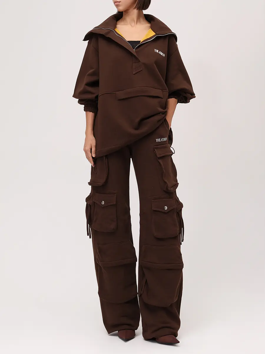 Брюки-карго хлопковые THEATTICO 251WCP00260 - JJF007AA - 204 Коричневый  Фото 2