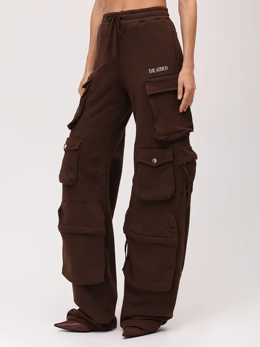 Брюки-карго хлопковые THEATTICO 251WCP00260 - JJF007AA - 204 Коричневый  Фото 4