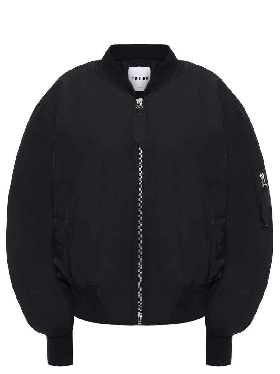 Бомбер однотонный THEATTICO 251WCB00070 - PLL001AA - 100 Черный 