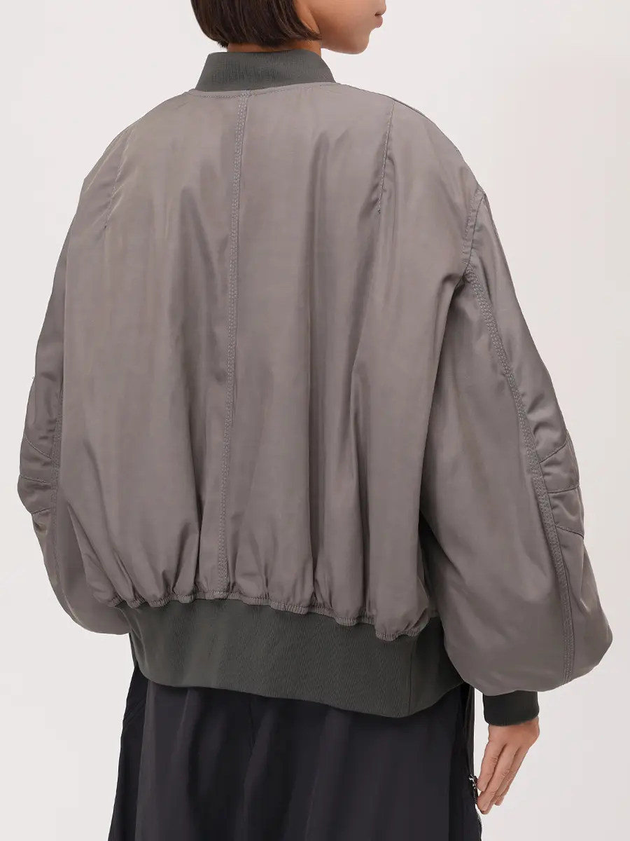 Бомбер однотонный THEATTICO 251WCB00070 - PLL001AA - 084 Серый  Фото 3